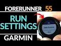 Running Settings - Garmin Forerunner 55 Tutorial