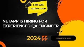 NETAPP IS HIRING FOR EXPERIENCE QA ENGINEER Testing jobs