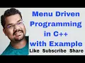 Menu Driven Programming in C using Class with Example