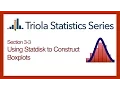 Statdisk Section 3-3 Using Statdisk to Construct Boxplots