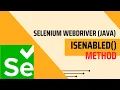 Selenium isEnabled method in Java FullStackSDET