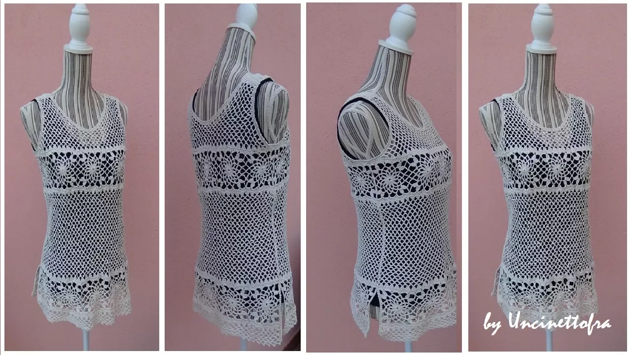 canottiera traforata all'uncinetto tutorial (parte 2/2)