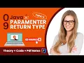 Parameters in java return type in java Arguments and Parameters in Methods