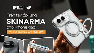 IFA26: Trên tay ốp lưng SKINARMA cho iPhone gập: Có vòng xoay làm chân đế
