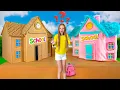 Download Lagu Nastya plays with friends Cardboard VS Fluffy school