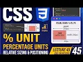 CSS Percentage Units Explained Lecture 45 Box Model Series