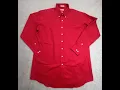 IZOD Men s Button Up Shirt 18 - Regular Tall Oxford Long Sleeve Red Solid 125 SOLD