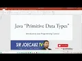 Java Programming Tutorial 3 - 8 Primitive Data Types Sir JoeCabz TV