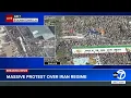 Lagu Crowd gathers for massive protest over Iran regime in downtown LA