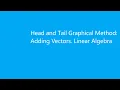 Head and tail Graphical Method Adding Vectors Linear Algebra