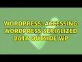 Wordpress accessing wordpress serialized data outside wp