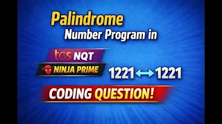 Palindrome Number Program in JAVA TCS NQT Ninja Prime Coding Question Infotechiezz Beginner
