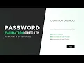 Password Validation Checker HTML CSS JavaScript Tutorial