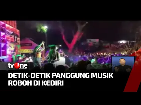 Panggung Musik di Kediri Roboh, Puluhan Penonton Tercebur Ke Kolam
