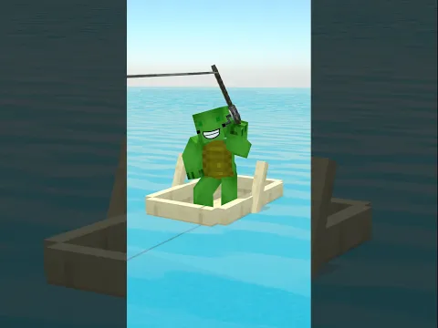 Mikey Shows a Secret Fishing Trick to JJ & JJ Sister 🎣 part 2 - MAIZEN Minecraft Animation
