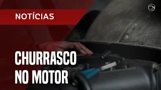 Carne no motor: bomba nas redes nova modalidade de churrasco. Fica bom?