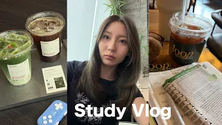 STUDY VLOG,, 10 hour study days, cafes in la, hot summer nights