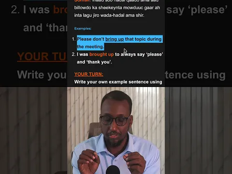 Phrasal verb Series: 09 bring up | Waxkabaro academy