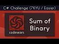 C Sum of Binary coding problem in under 10 minutes
