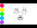 Step by step on how to draw and coloring a germ