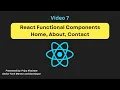 7 React Functional Components Creating Home About Contact Pages