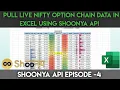 Shoonya Api - Import Live Nifty option chain in excel Episode