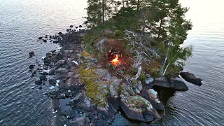 5 أيام بمفردي في البحر صيد السمك التخييم 