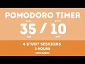 35 10 Pomodoro Timer - 3 hours study No music