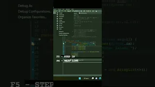 Shortcut keys for debugging