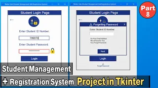 Python Tkinter Password Recovery via Email SMTP Bug Fix Student Project Part 8