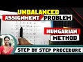 Unbalanced Assignment Problem Non-Square Matrix Assignment Hungarian Method -By Kauserwise