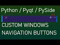 Python Custom Title Bar Navigation Buttons QT Designer Pyqt5 Pyside2 Modern Flat GUI