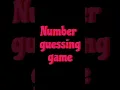 Number Guessing Game in python python programming Python tricks