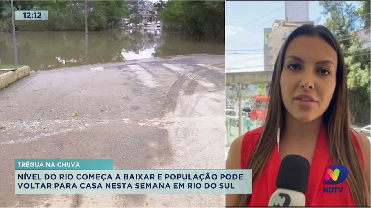 Nível do rio começa a baixar e população pode voltar para casa nesta semana em Rio do Sul