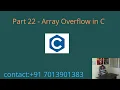 Array Overflow in C - Part 22