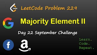 Majority Element II LeetCode 229 September LeetCode Challenge Day 22