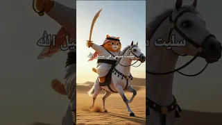 القط البرتقالي سليت سيفي في سبيل الله واسرجت الجواد ما برجع الا منتصر بالمعركة ولا شهيد القط 
