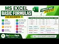 MS Excel Basic Formulas for Beginners SUM AVERAGE IF Percentage MAX MIN RANK