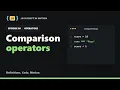 Episode 09 Comparison operators