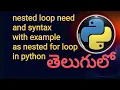 Iterative statement nested loop need and syntax in python in telugu