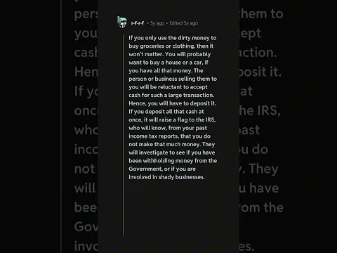 Why can't you spend dirty money like regular? #reddit #redditstories
