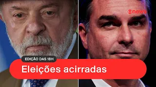 Nova pesquisa Quaest mostra Lula e Flávio Bolsonaro empatados no segundo turno, com 41%
