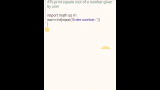 Square root of a number Getting started with python python basics