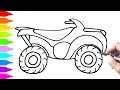 Quad Bike coloring pages colors with vehicles coloring