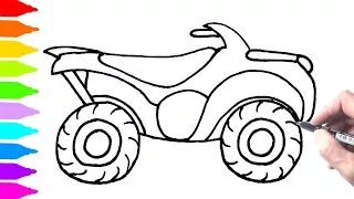 Quad Bike coloring pages colors with vehicles coloring