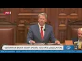 Gov Brian Kemp addresses State House in Georgia legislature