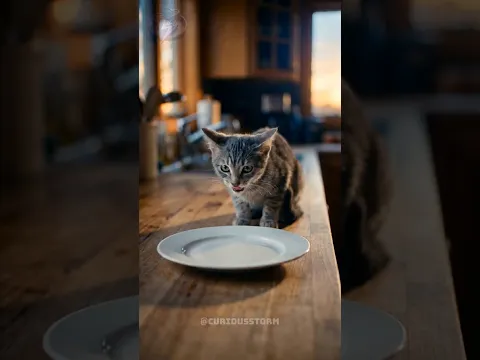 A Hungry Kitten Becomes a Master Chef 😢🐱👨‍🍳 #shorts #ai