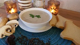 شوربة الفطر بالكريمة   شوربة فرنسية                             دندنها