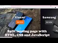 Split landing page with HTML CSS and JavaScript
