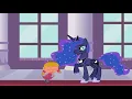 Annie curtsying to Princess Luna